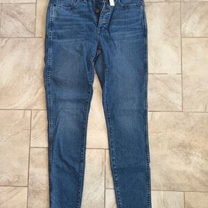 Madewell High-Rise Blue Skinny Jeans with Stretch